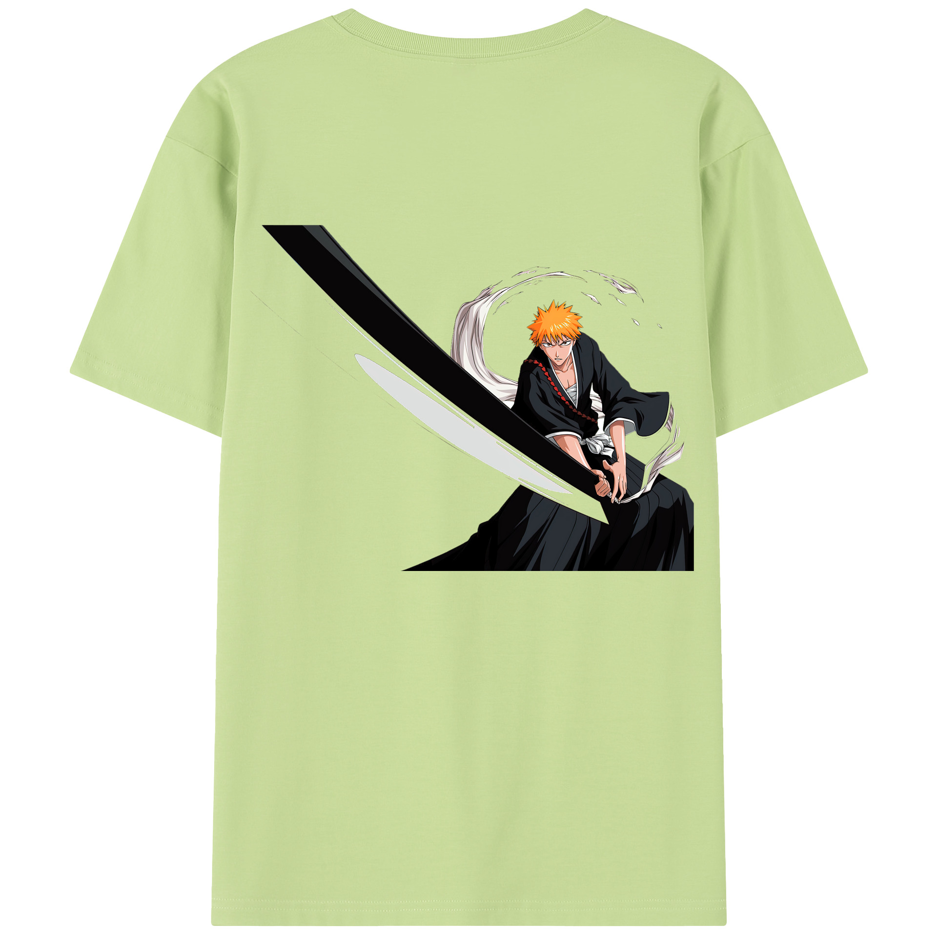 （画像用） ブリーチ 黒崎一護（くろさき いちご）BLEACH Kurosaki Ichigo 綿100％半袖Tシャツ（背面プリント）